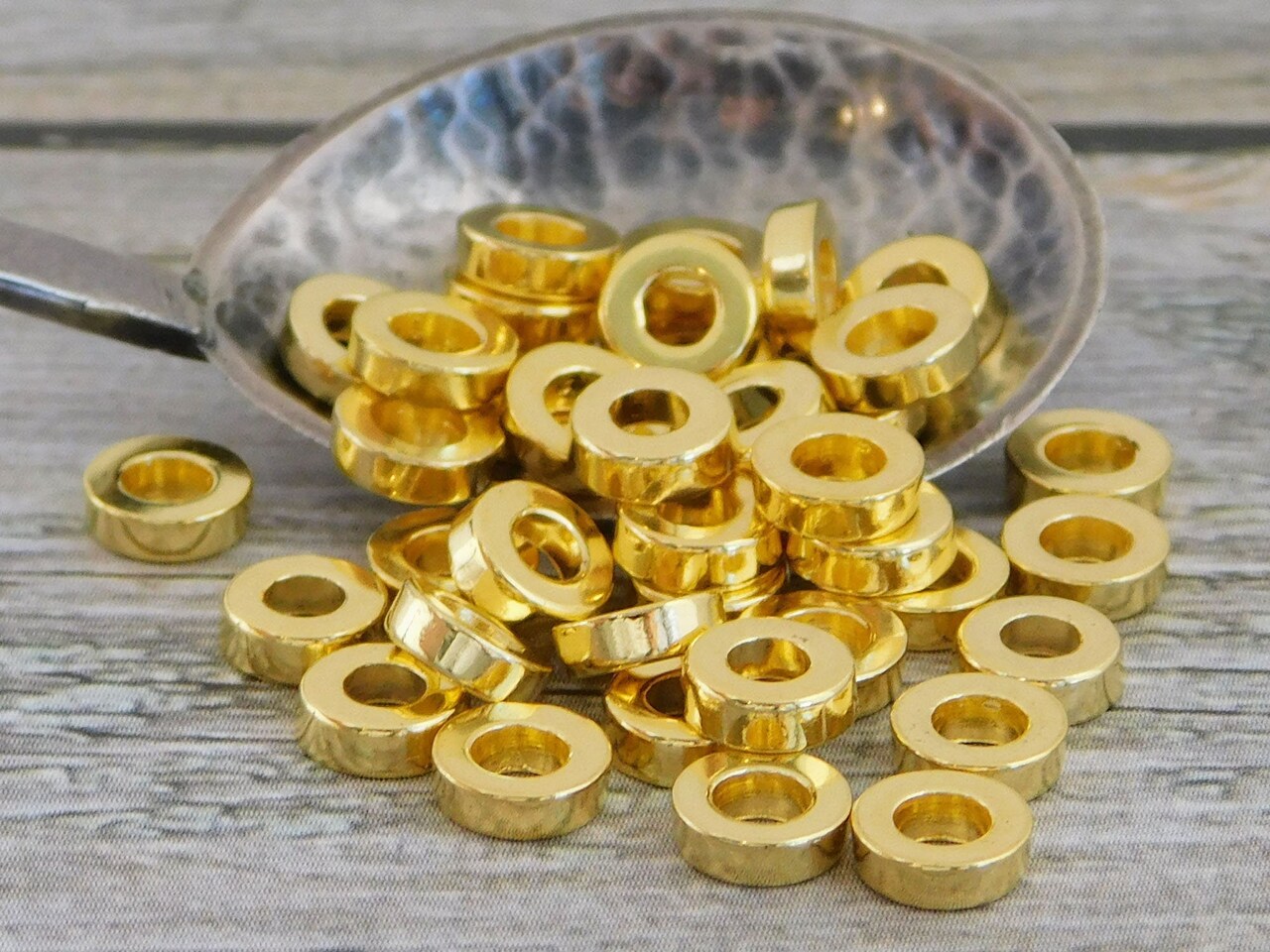 Metal Spacers - Gold Spacer Beads - Gold Spacers - Metal Beads - Spacer  Beads - 100pcs - 6x2mm - (1729)